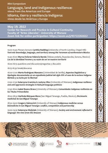 Language, land and Indigenous resilience: views from the Americas and Europe. Varsovia. 2022.