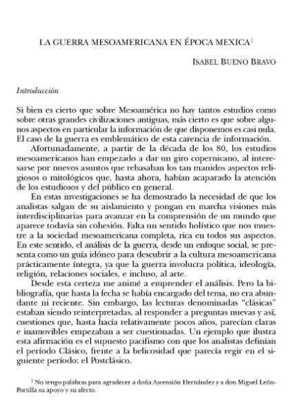 “La guerra mesoamericana en época Mexica”. Estudios de Cultura Nahuatl, Universidad Nacional Autónoma de México, nº37, 2006: 253-274.
