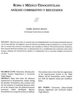 “Roma y México-Tenochtitlan: Análisis comparativo y resultados”. Anales del Museo de América, Vol, 14, 2006: 27-43.