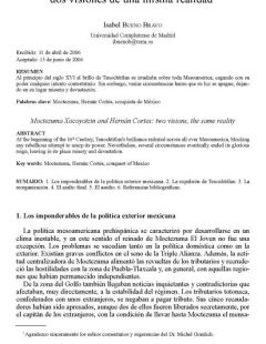 “Moctezuma Xocoyotzin y Hernán Cortés: Dos visiones de una misma realidad”. Revista de Antropología Española, Universidad Complutense de Madrid, Vol, 36-2, 2006: 17-38.