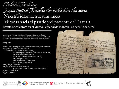 Simposio “Nuestro idioma, nuestras raíces. Miradas hacia el pasado y el presente de Tlaxcala”. Tlaxcala. 2022.